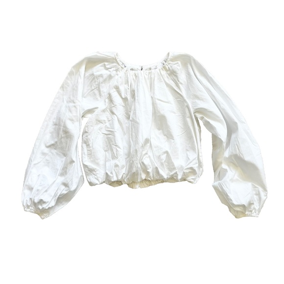 ANTHROPOLOGIE MAEVE Long Sleeve Blouson Crop Top XXS Pretty Feminine Romantic - Picture 2 of 9